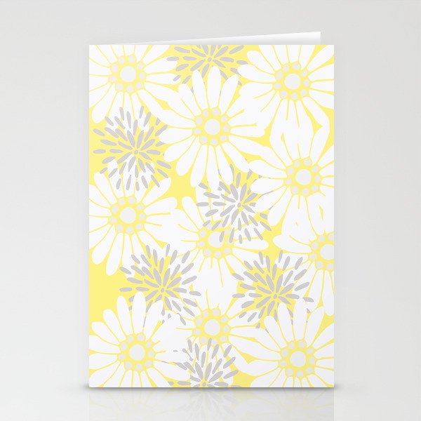 Summer Flowers Yellow Stationery Cards