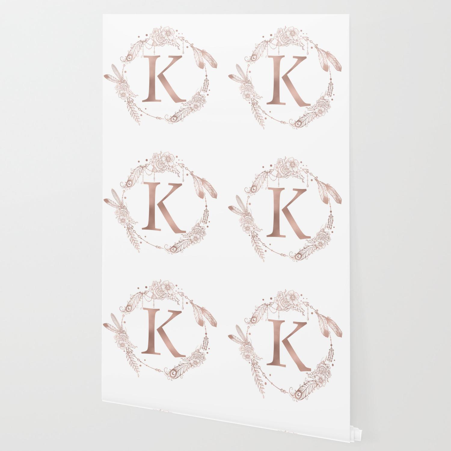 Letter K Rose Gold Pink Initial Monogram Wallpaper By Naturemagick Society6