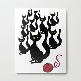 Cats Cats Cats Metal Print | Clowder, Wool, Purr, Kittens, Yarn, Stare, Kitten, Gang, Tails, Alleycat 