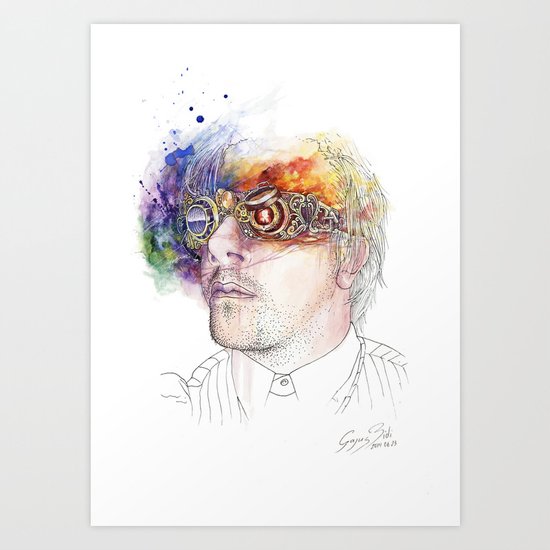 Seeing the world in different colours Art Print