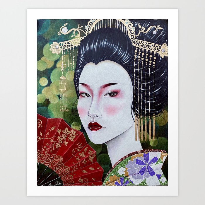 Garden Geisha Art Print