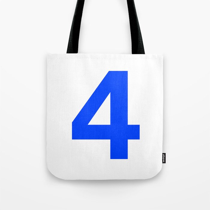 Number 4 (Blue & White) Tote Bag