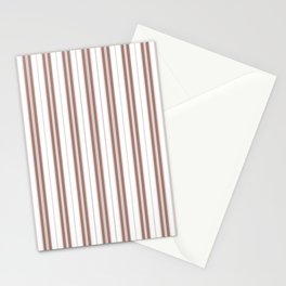 Branch Brown and White Vertical Vintage American Country Cabin Ticking Stripe Stationery Card