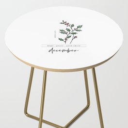 December Birth Flower | Holly Side Table