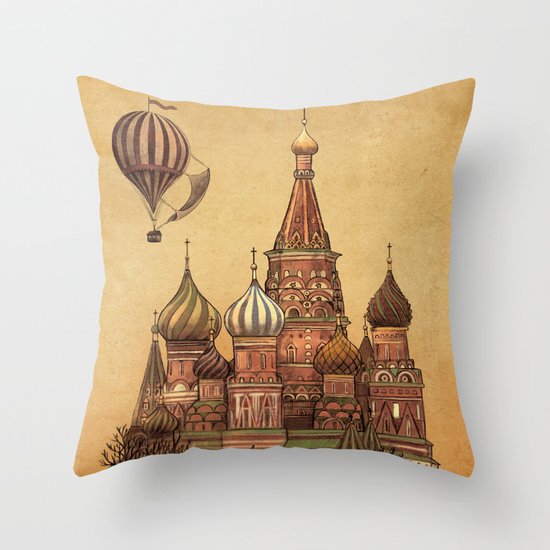 Trip to Moscow Throw Pillow