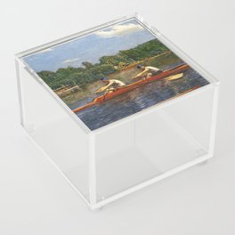 Boston's Head of the Charles River Regatta crew rowing sculling Biglin Brothers racing boats landscape masterpiece by Thomas Eakins Boston's Head of the Charles Regatta Acrylic Box