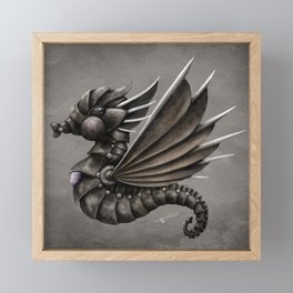 Mechanical Seahorse Dragon Framed Mini Art Print