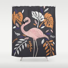 Flamingo love, jungle theme, pink flamingo Shower Curtain