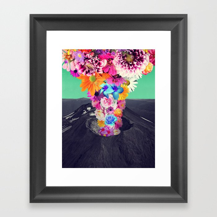 Volcano flower Framed Art Print