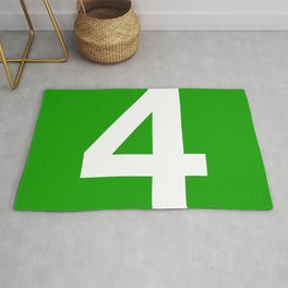 Number 4 (White & Green) Area & Throw Rug