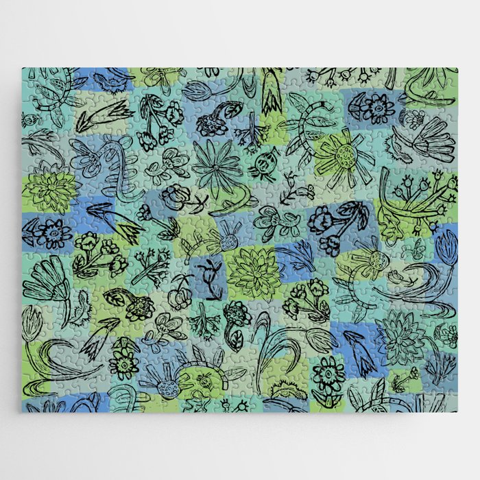 Floral Bloomers in Cool Jigsaw Puzzle