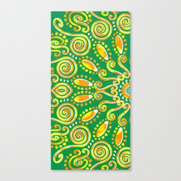 Twirly Green Mandala Canvas Print
