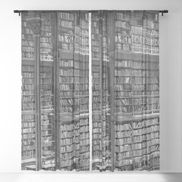 A book lovers dream - Cast-iron Book Alcoves Cincinnati Library black and white photography Sheer Curtain