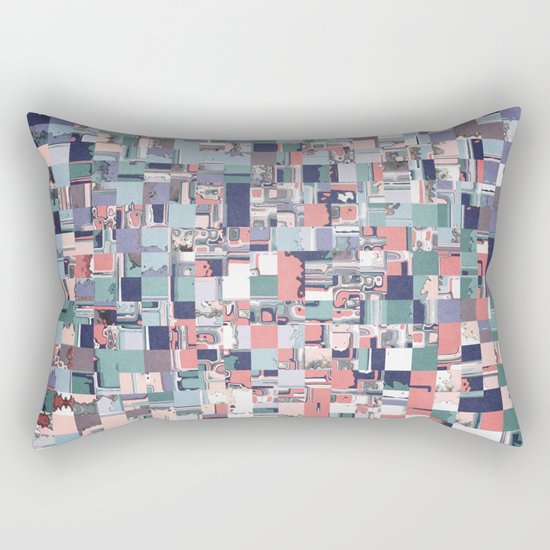 Colorful Abstract Geometric Mosaic Rectangular Pillow