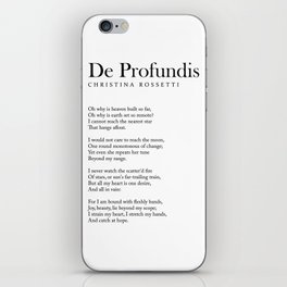 De Profundis - Christina Rossetti Poem - Literature - Typography Print 2 iPhone Skin