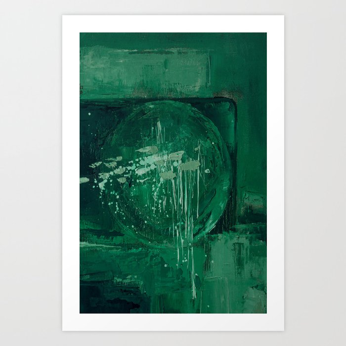 Green abstract Art Print