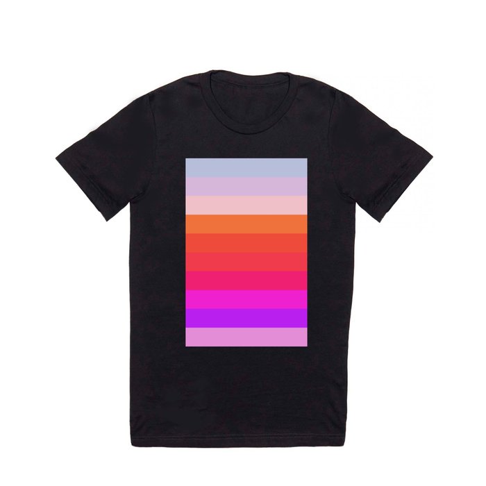 Pink sunset stripes pattern T Shirt