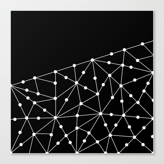 Abstract black and white pattern. Mesh . Canvas Print