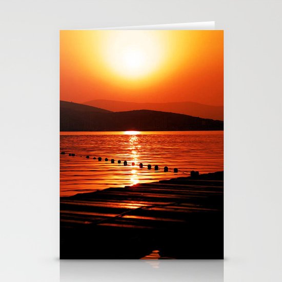 Turkish Sunset on Dock Stationery Cards