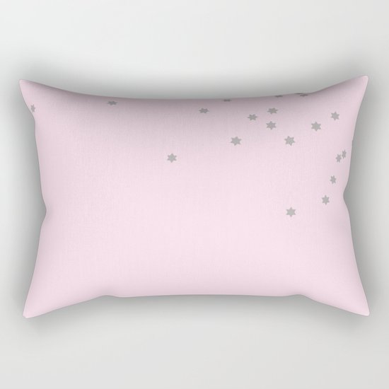 Little grey stars on pink background Rectangular Pillow