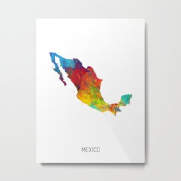 Mexico Watercolor Map Metal Print | Michaeltompsett, Mexico, Painting, Countrymap, Mexicomap, Watercolormap, Mapart, Watercolor, Mexicopainting, Tompsett 