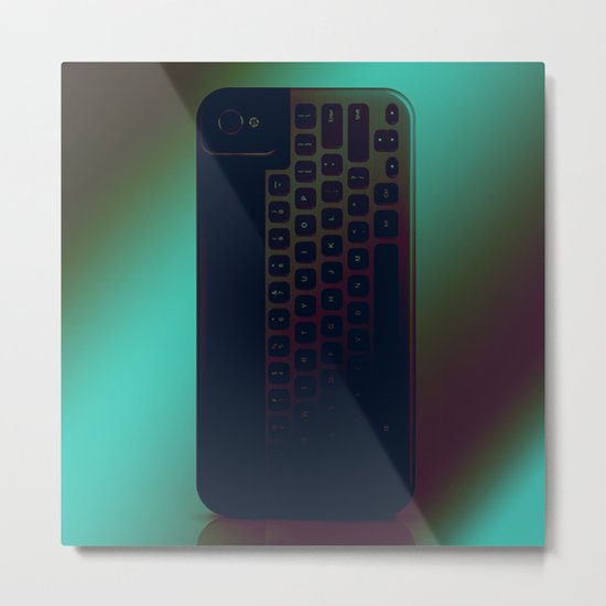 Brushed Metal Keyboard Metal Print