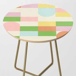 Neon Pastel Geometric block Pattern Side Table