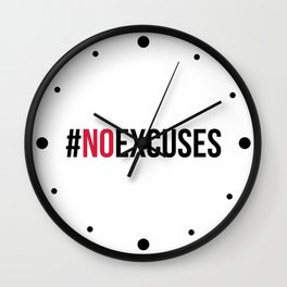 No Excuses Gym Quote Wall Clock