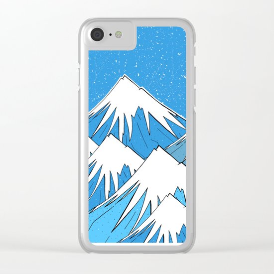Winter Blues Clear iPhone Case