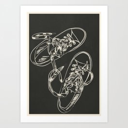 Retro Sneakers Drawing 4 Art Print