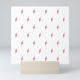 Lightning Bolt Pattern Pink Mini Art Print