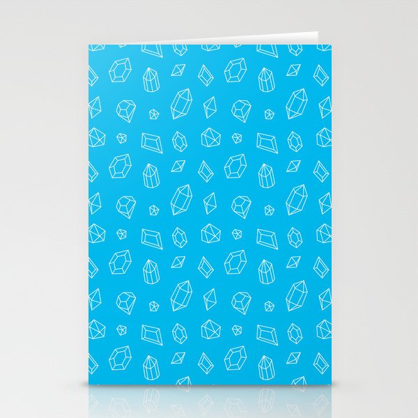 Turquoise and White Gems Pattern Stationery Cards
