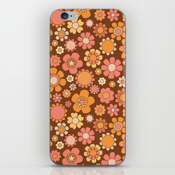 Seventies Wallpaper-Brown iPhone Skin