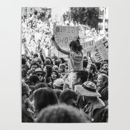 Girl Power in a Crowd - Women's March Street Photography, Los Angeles 2017 Poster