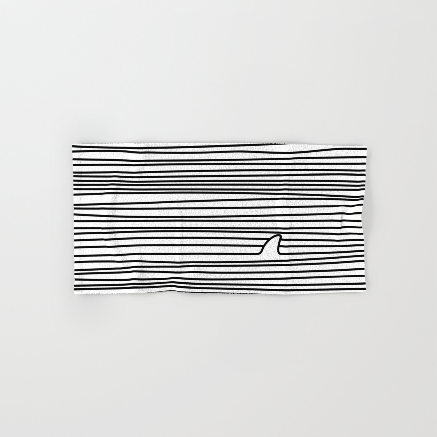 Minimal Line Drawing Simple Unique Shark Fin Gift Hand Bath Towel By Teeleo Society6