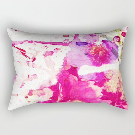 flower and splash in pink Rectangular Pillow