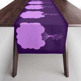 Purple Party Balloons Silhouette Table Runner