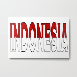 Indonesia Font with Indonesian Flag Metal Print | Indonesian, Text, Islands, Indonesia, Jakarta, Graphicdesign, Asia, Asian, Havocgirl, Flags 