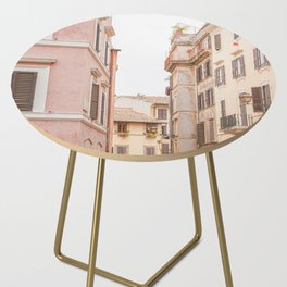 Pastel Color Streets in Rome Photo | Italian City Architecture Art Print | Italy Travel Photography Side Table