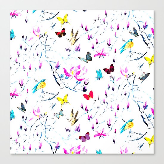 Butterflies Forest Canvas Print