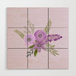  Violet Purple Lavender Watercolor Flowers Wood Wall Art