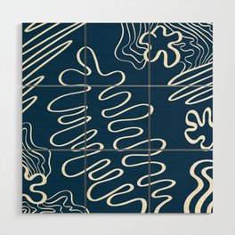 Abstract minimal line fern 2 Wood Wall Art