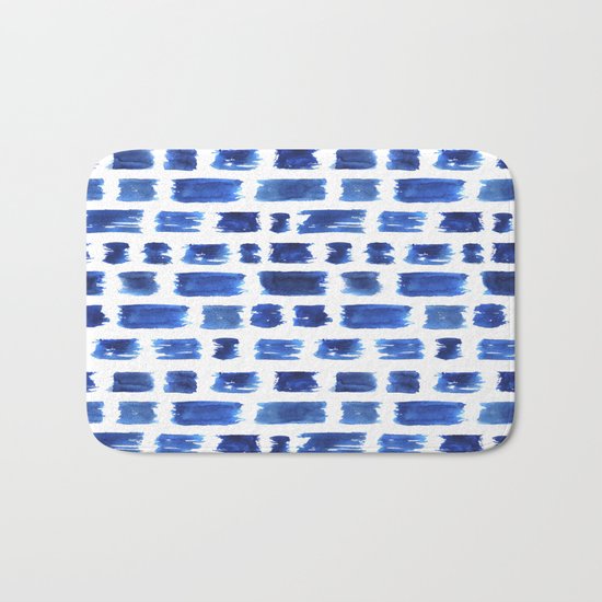 Ultramarine brushstrokes Bath Mat