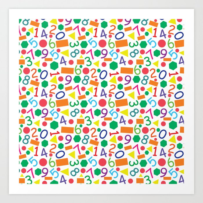 Colorful Shapes & Numbers Art Print