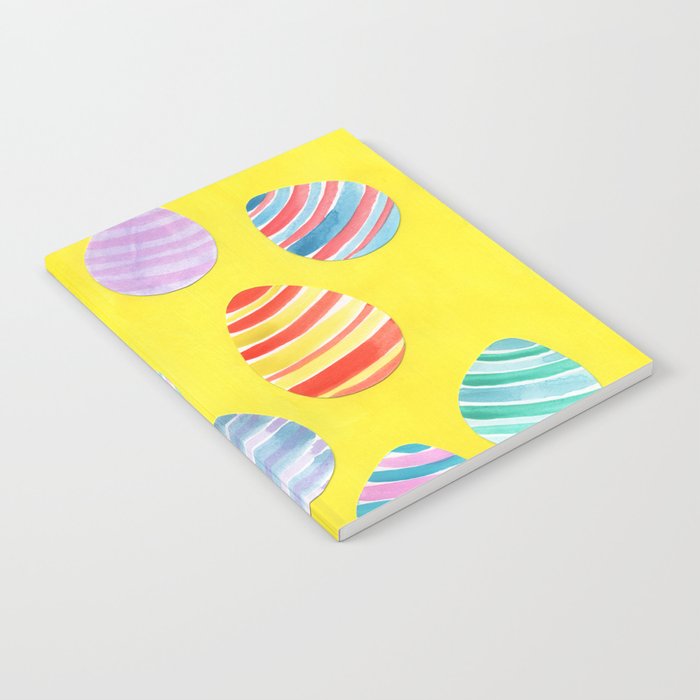 Easter Egg Watercolor Pattern -  Yellow Notebook