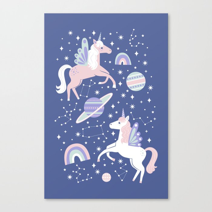 Candy Coated Space Unicorns Canvas Print