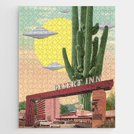 Desert Inn Jigsaw Puzzle | Vintage, Sci-Fi, Scifi, Retro, Collage, Ufo, Road Trip, Holiday, Travel, Retrofuturism 