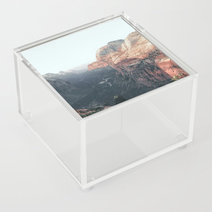 Sunrise Panorama Valley View Zion National Park Acrylic Box
