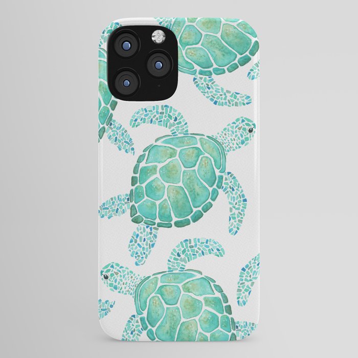 Sea Turtle Pattern - Blue iPhone Case