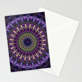Lilac and golden mandala Stationery Card